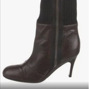 Stella MacCartney  black wool sock brown booties.Size 9/12.  Pre-owned.